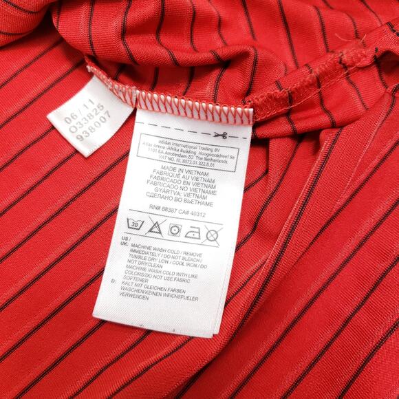 Adidas Clima Cool Striped Polo Shirt Orange And Black Size Large Short Sleeve - Picture 4 of 11